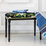 Банкетка из натурального бука черная с изображением птиц и цветов Blooming Birds2 варинант исполнения - 2 | Loft Concept в Твери