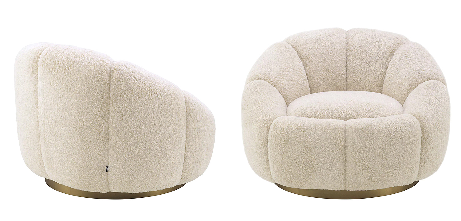 Кресло Eichholtz Swivel Chair Inger Brisbane Cream Кресло Eichholtz Swivel Chair Inger Brisbane Cream - Loft-Concept в Твери