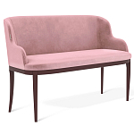 Банкетка пыльно-розовый велюр со спинкой и подлокотниками на 4-х деревянных ножках Aurora Pink варинант исполнения - 1 | Loft Concept в Твери