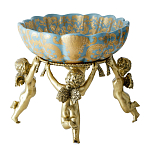 Чаша с орнаментом на бронзовых ножках в виде ангелов Eden Garden варинант исполнения - 3 | Loft Concept в Твери