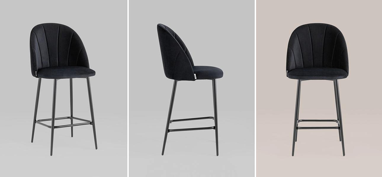 Барный Стул Balsari S Chair Черный Велюр Барный Стул Balsari S Chair Черный Велюр - Loft-Concept в Твери