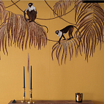 Обои с вышивкой ручной работы Étienne Original colourway on wool sateen варинант исполнения - 5 | Loft Concept в Твери