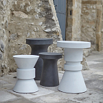 Приставной стол из искусственного камня Chess White варинант исполнения - 4 | Loft Concept в Твери