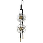 Подвесной светильник с 2-мя прозрачными стеклянными плафонами и золотистыми центральными вставками Virelia  варинант исполнения - 1 | Loft Concept в Твери