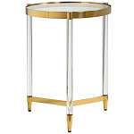 Золотой приставной столик с круглой стеклянной столешницей Weightless Table варинант исполнения - 1 | Loft Concept в Твери