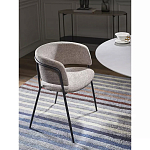 Стул полукруглый с каркасом из металла и мягким сиденьем и спинкой Soft Chenille варинант исполнения - 6 | Loft Concept в Твери