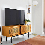ТВ-тумба из дуба и плетеного ротанга Wicker Chasey TV Stand варинант исполнения - 4 | Loft Concept в Твери