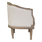 Кресло низкое с мягкой обивкой из льна на 4-х деревянных ножках Emile Armchair beige варинант исполнения - 1 | Loft Concept в Твери