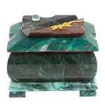 Шкатулка прямоугольная с зеркалом из натурального камня змеевик Stone Casket варинант исполнения - 2 | Loft Concept в Твери