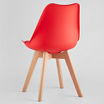 Стул с основой из пластика и мягким сиденьем Arvika Red варинант исполнения - 5 | Loft Concept в Твери