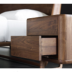 Прикроватный деревянный столик с 2-мя ящиками Moon Walnut Furniture варинант исполнения - 11 | Loft Concept в Твери