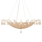 Люстра из деревянных бусин с подвесками в виде капель Wooden Beads варинант исполнения - 5 | Loft Concept в Твери