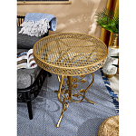 Столик приставной золотистый с орнаментом на столешнице Tanzania варинант исполнения - 5 | Loft Concept в Твери