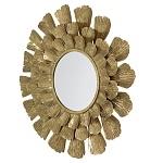 Зеркало круглое настенное в металлической раме Sunny Golden Petals варинант исполнения - 2 | Loft Concept в Твери