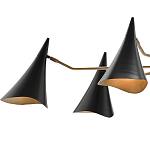 Люстра с 6-ю черными конусообразными плафонами Contrasting Lamps варинант исполнения - 1 | Loft Concept в Твери