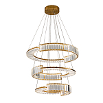 Светодиодная трехъярусная кольцевая люстра из хрусталя и стали с пультом для регулировки света Maude Crystal Light варинант исполнения - 2 | Loft Concept в Твери