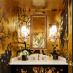 Обои ручная роспись в стиле Арт-деко Rateau Original colourway on Deep Rich Gold gilded paper варинант исполнения - 3 | Loft Concept в Твери