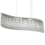 Линейная люстра изогнутой формы с хрустальными подвесками Crystal Art Chrome Linear Chandelier варинант исполнения - 1 | Loft Concept в Твери
