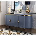 Дизайнерский комод синий глянцевый с золотыми ручками на 4-х дверцах Martin варинант исполнения - 1 | Loft Concept в Твери