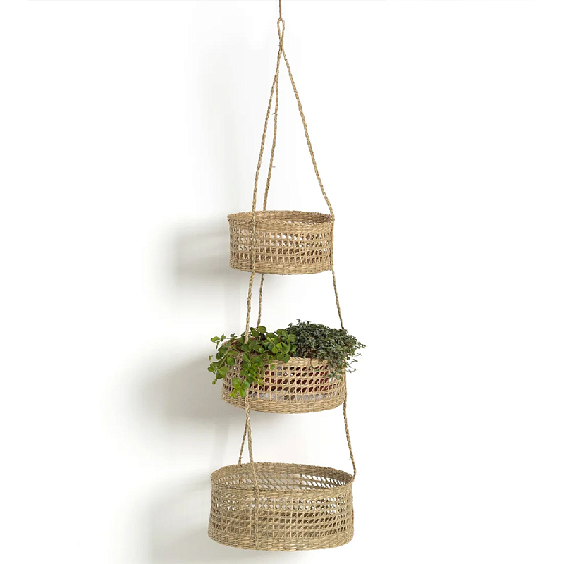 Подвесные плетеные корзины для цветов Musa Wicker Baskets Бежевый Подвесные плетеные корзины для цветов Musa Wicker Baskets Бежевый в Твери | Loft Concept
