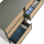 Комод с 6-ю ящиками из плетеного ротанга Remi Green Wicker Furniture варинант исполнения - 3 | Loft Concept в Твери