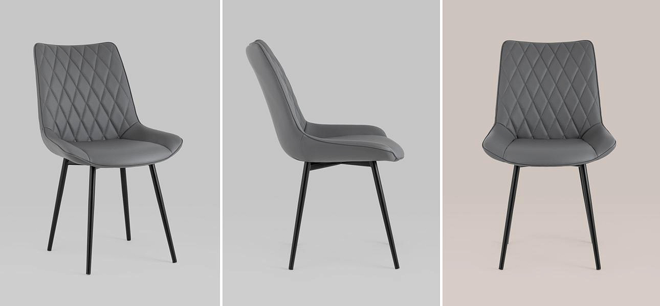 Стул Seoul S Chair Серая Экокожа Стул Seoul S Chair Серая Экокожа - Loft-Concept в Твери