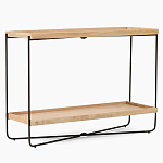 Консоль деревянной столешницей и полкой Wooden Table Top and Shelf варинант исполнения - 7 | Loft Concept в Твери