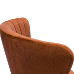 Барный стул со спинкой на 4-х деревянных ножках Оранжевый Велюр Ava Charm варинант исполнения - 2 | Loft Concept в Твери