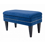 Мягкая банкетка на черных ножках с зоной для хранения Casket Blue варинант исполнения - 2 | Loft Concept в Твери