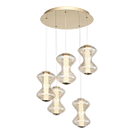 Люстра светодиодная с стеклянными волнообразными плафонами Amphora of Light варинант исполнения - 1 | Loft Concept в Твери