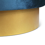 Пуф синий велюр на золотом металлическом основании Golden Belt варинант исполнения - 3 | Loft Concept в Твери