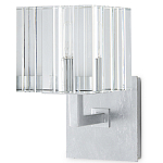 Бра серебряное с фактурным прозрачным абажуром Optical Crystal варинант исполнения - 3 | Loft Concept в Твери