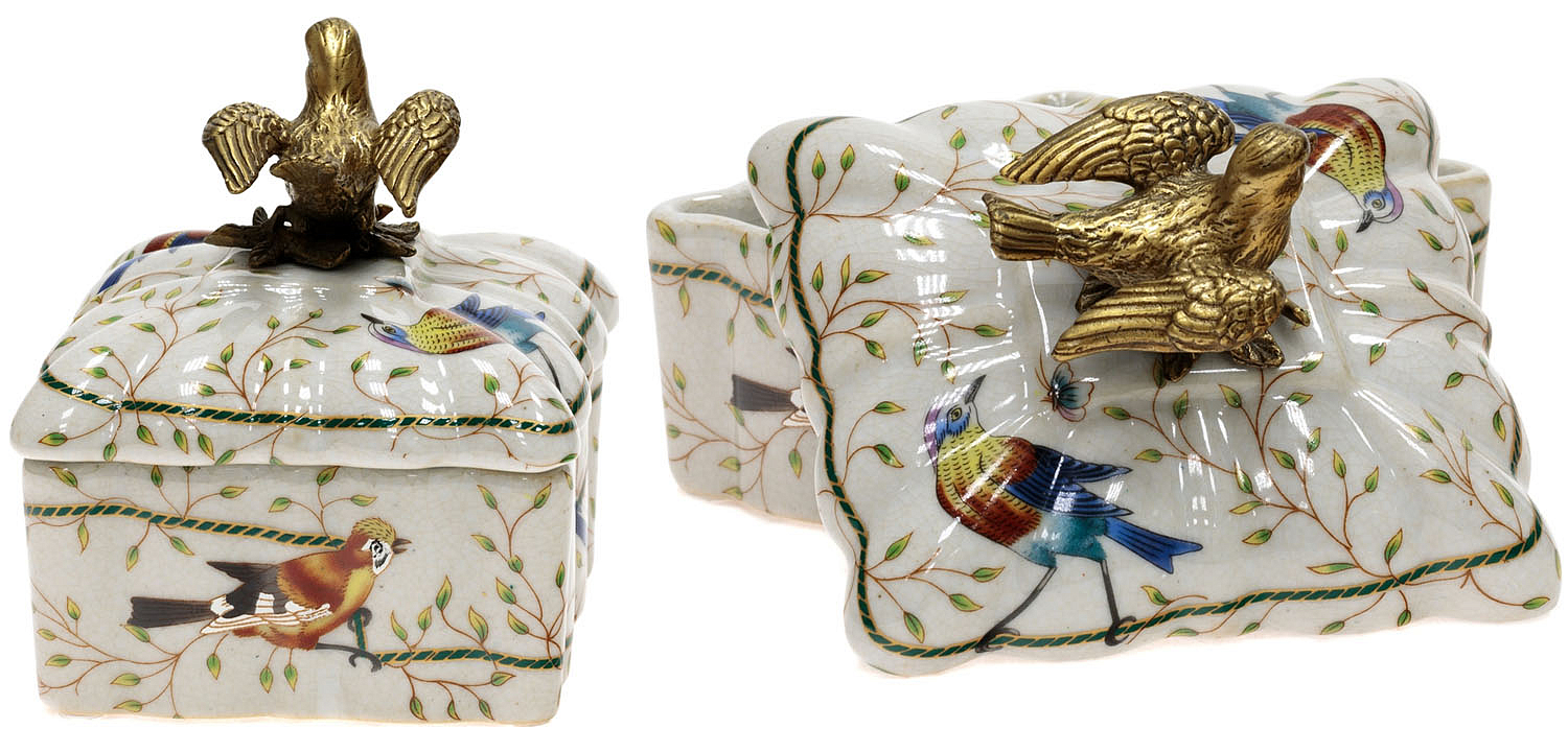 Шкатулка Bronze and Color Birds Box Square Шкатулка Bronze and Color Birds Box Square - Loft-Concept в Твери