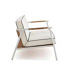 Садовый 2-х местный диван с подлокотниками из тика White варинант исполнения - 3 | Loft Concept в Твери