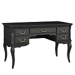 Стол рабочий черный из массива бука с 5-ю ящиками Black Provence варинант исполнения - 1 | Loft Concept в Твери