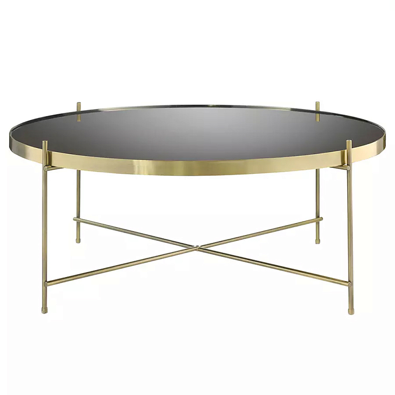 Кофейный столик с круглой зеркальной столешницей Round Mirror Table Коричневый Латунь Кофейный столик с круглой зеркальной столешницей Round Mirror Table Коричневый Латунь в Твери | Loft Concept