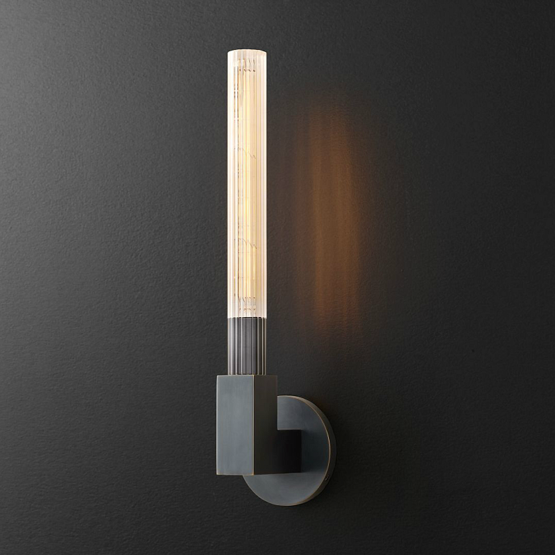 Бра RH CANNELLE wall lamp SINGLE Sconces Black Черный Прозрачное Стекло в Твери | Loft Concept 
