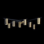 Потолочный светильник с 8-ю цилиндрическими плафонами цвета латунь TRIBES CHANDELIER варинант исполнения - 3 | Loft Concept в Твери