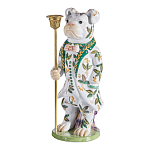 Подсвечник в виде собачки из фарфора с бронзовыми элементами Eden Garden варинант исполнения - 2 | Loft Concept в Твери