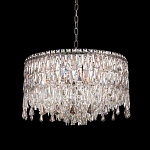 Люстра круглая с хрустальными подвесками на серебряном каркасе Roul Crystal Light варинант исполнения - 2 | Loft Concept в Твери