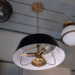 Подвесной светильник с конусовидным металлическим абажуром черного цвета Kichler варинант исполнения - 9 | Loft Concept в Твери