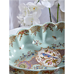 Чаша из голубого фарфора на бронзовых ножках с рисунком цветов и фигурками стрекоз Blue Garden варинант исполнения - 7 | Loft Concept в Твери