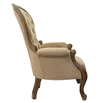 Кресло с мягкой обивкой из светло-коричневого велюра на 4-х деревянных ножках Evelyn Classical Armchair варинант исполнения - 1 | Loft Concept в Твери