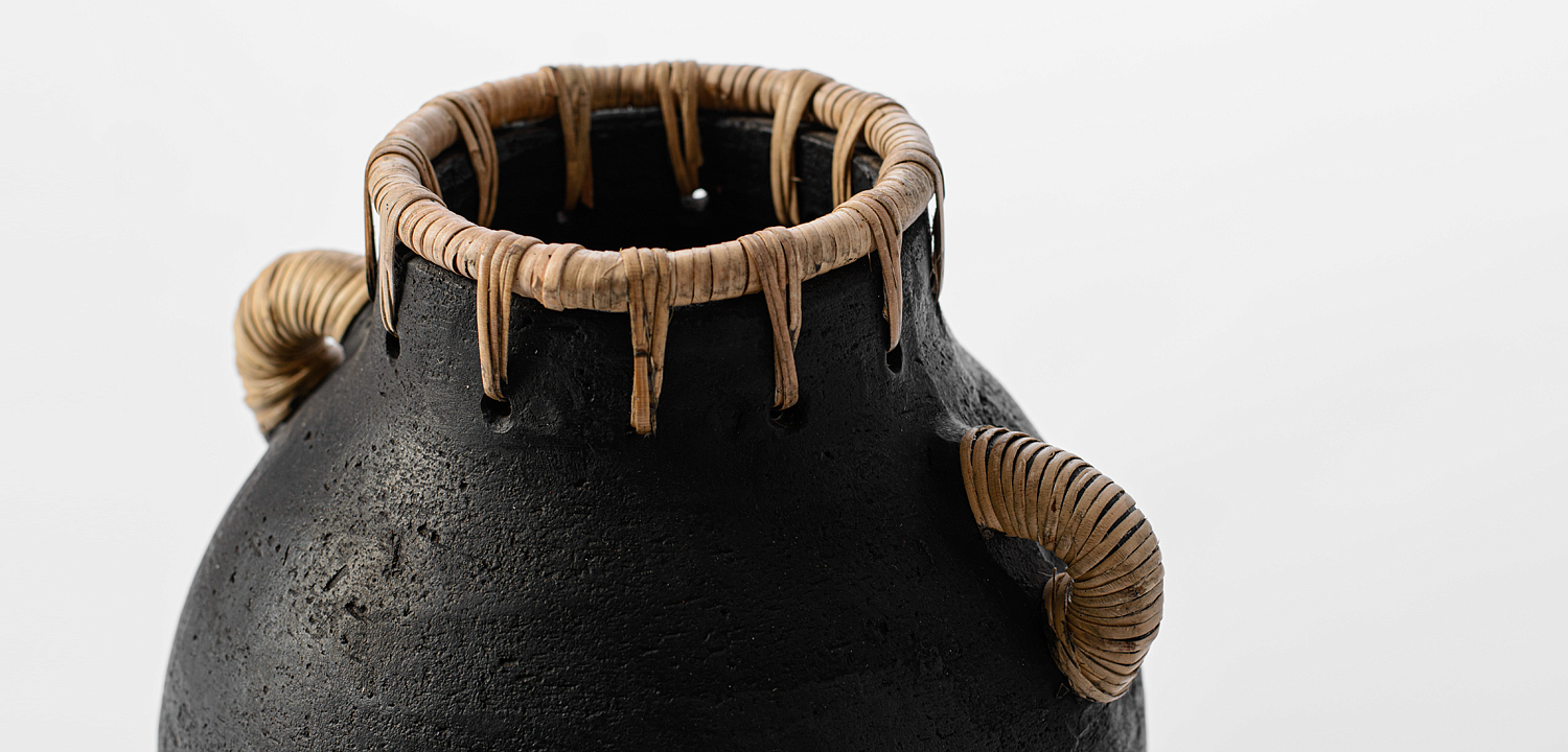 Ваза Vase Ceramic & Rattan Ваза Vase Ceramic & Rattan - Loft-Concept в Твери
