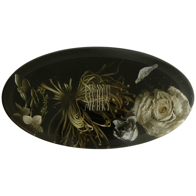 Шкатулка из эпоксидной смолы с цветами черная Epoxy Resin Oval Box Black Черный Шкатулка из эпоксидной смолы с цветами черная Epoxy Resin Oval Box Black Черный в Твери | Loft Concept