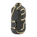 Ваза с золотыми акцентными полосами на черном матовом фоне Accent Tape варинант исполнения - 3 | Loft Concept в Твери