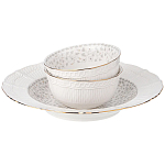 Обеденный сервиз белого цвета из фарфора на 6 персон 23 предмета Floral Charm варинант исполнения - 6 | Loft Concept в Твери