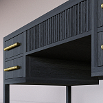 Большой Рабочий стол Primo с 5 выдвижными ящиками Черный дуб варинант исполнения - 5 | Loft Concept в Твери