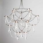 Люстра с каркасом из тонких металлических нитей и хрустальными подвесками Crystal Metal Threads Chandelier 40 варинант исполнения - 3 | Loft Concept в Твери