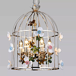 Люстра в виде клетки с цветами Flower Cell варинант исполнения - 1 | Loft Concept в Твери